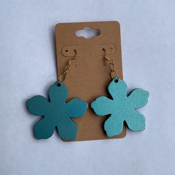 Blue Flower Earrings - Picture 5 of 5